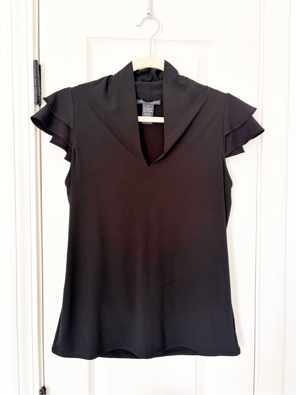 M • Chelsea & Theodore black blouse